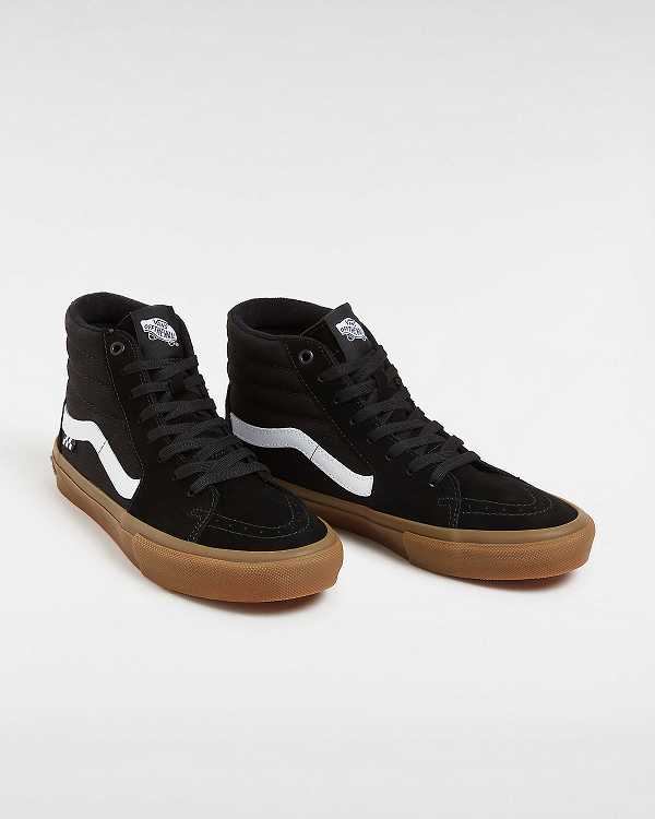 Black Men Vans Sk8-Hi Skate Shoes Australia | VN1950864