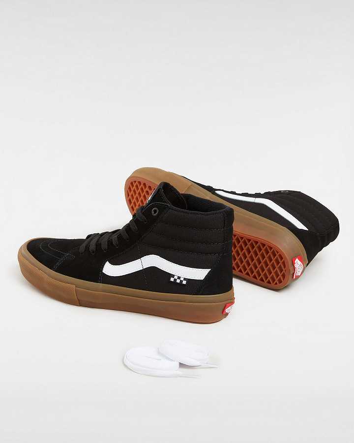 Black Men Vans Sk8-Hi Skate Shoes Australia | VN1950864