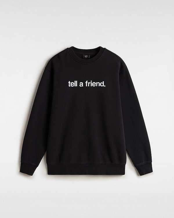 Black Men Vans Tell a Friend Crew Sweatshirt Australia | VN1350648