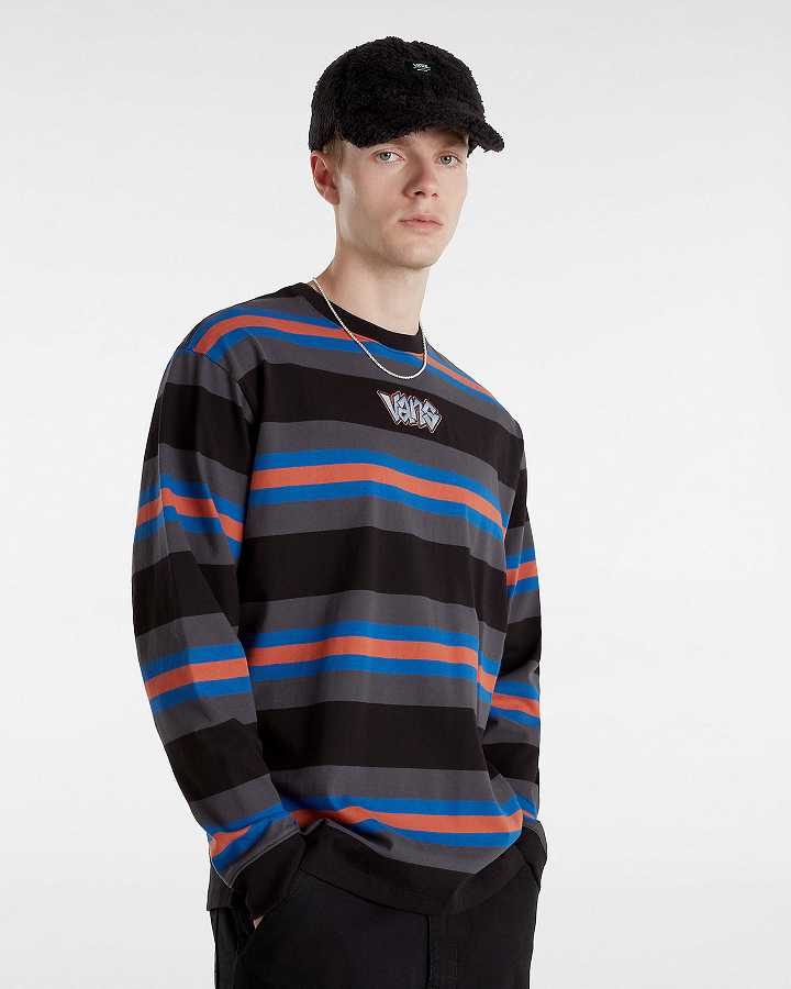 Black Men Vans Wilton Long Sleeve Knit Shirts Australia | VN2634708