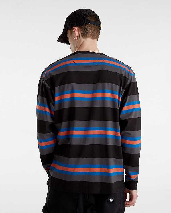 Black Men Vans Wilton Long Sleeve Knit Shirts Australia | VN2634708