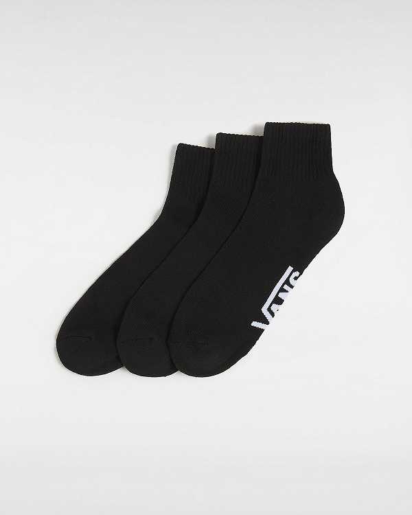 Black Unisex Vans Classic Ankle (3 Pair) Socks Australia | VN2045961