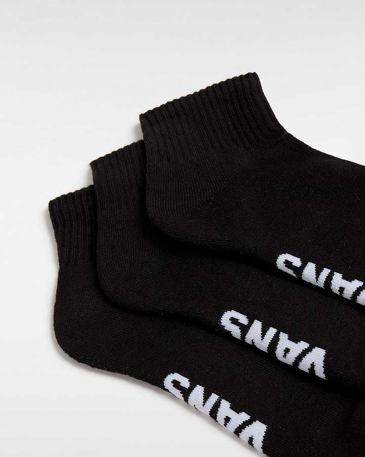 Black Unisex Vans Classic Ankle (3 Pair) Socks Australia | VN2045961