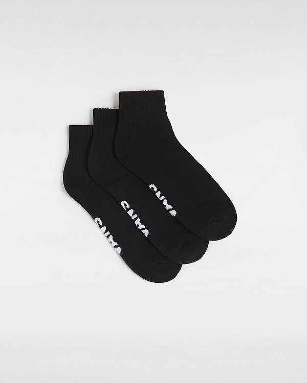 Black Unisex Vans Classic Ankle (3 Pair) Socks Australia | VN2045961