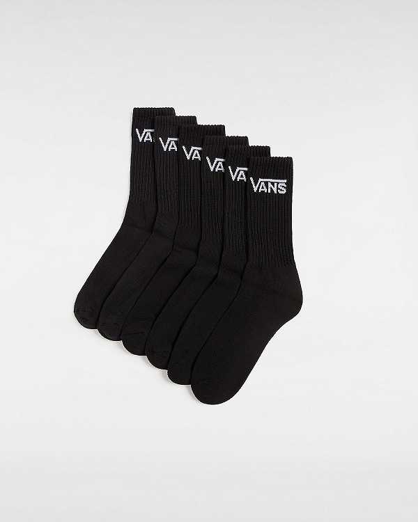 Black Unisex Vans Classic Crew (6 Pairs) Socks Australia | VN5642310