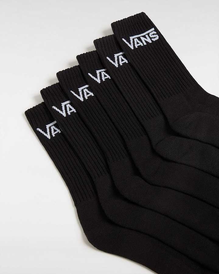 Black Unisex Vans Classic Crew (6 Pairs) Socks Australia | VN5642310