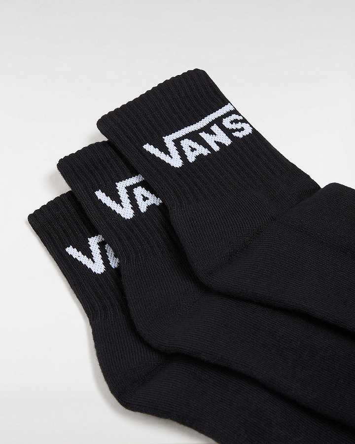 Black Unisex Vans Classic Half Crew (3 Pairs) Socks Australia | VN8043695