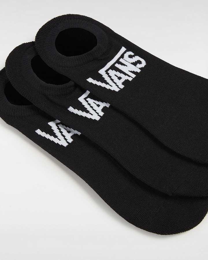 Black Unisex Vans Classic Kick (3 Pairs) Socks Australia | VN3125849