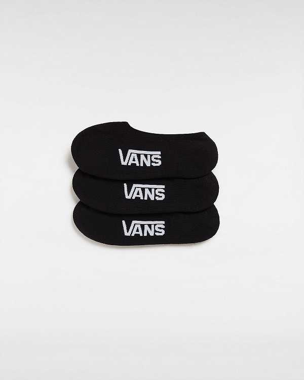 Black Unisex Vans Classic No Show (3 pairs) Socks Australia | VN4621379