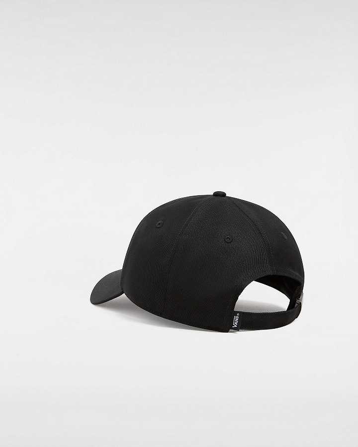 Black Unisex Vans Court Side Curved Bill Jockey Hats Australia | VN4531076