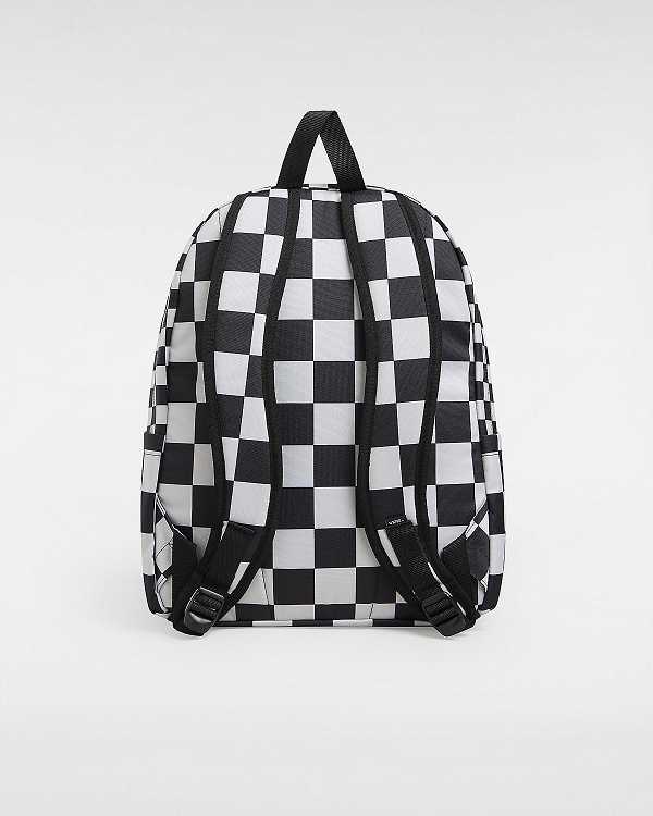 Black Unisex Vans Old Skool Check Backpacks Australia | VN5640813