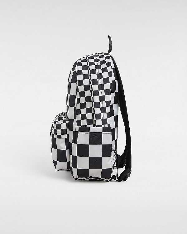 Black Unisex Vans Old Skool Check Backpacks Australia | VN5640813