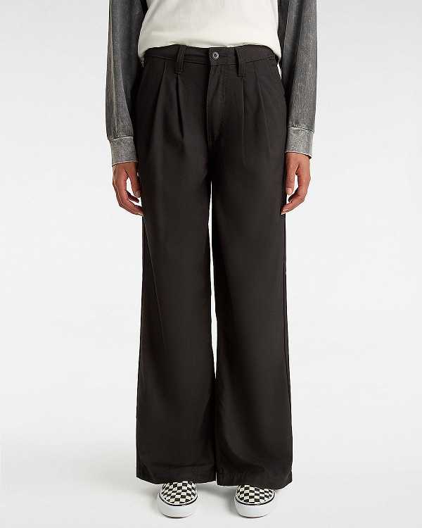 Black Women Vans Alder Relaxed Pleated Pants Australia | VN5967213