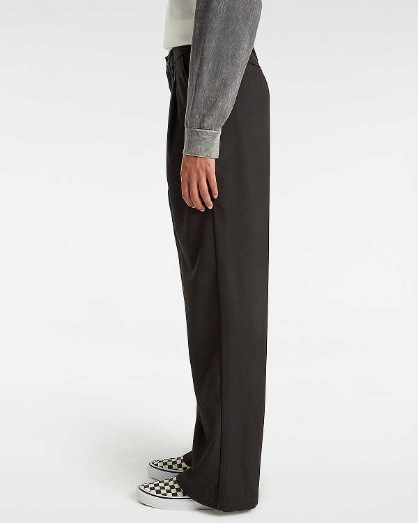 Black Women Vans Alder Relaxed Pleated Pants Australia | VN5967213