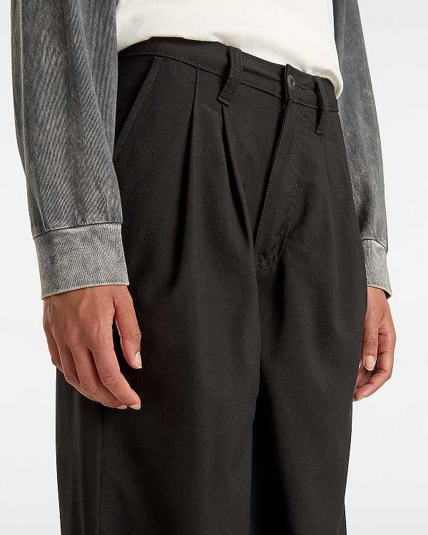 Black Women Vans Alder Relaxed Pleated Pants Australia | VN5967213