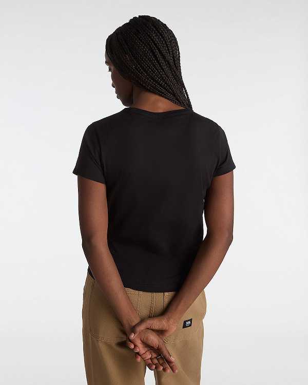 Black Women Vans Basic mini T Shirts Australia | VN2479031