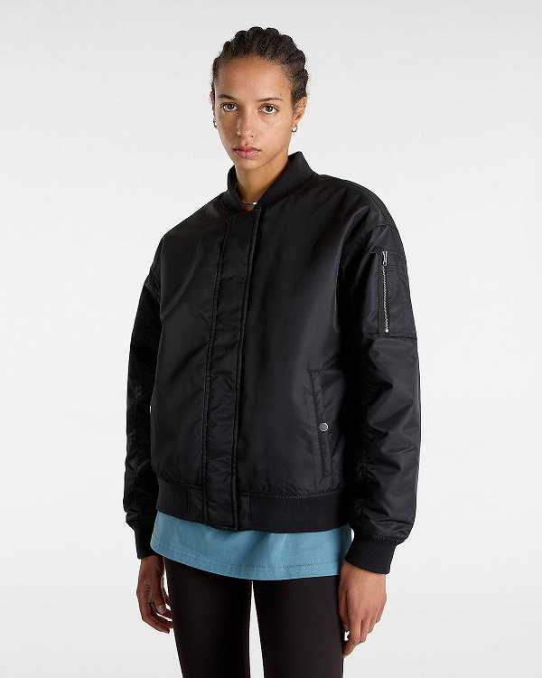 Black Women Vans Bennett Bomber Jackets Australia | VN2893504