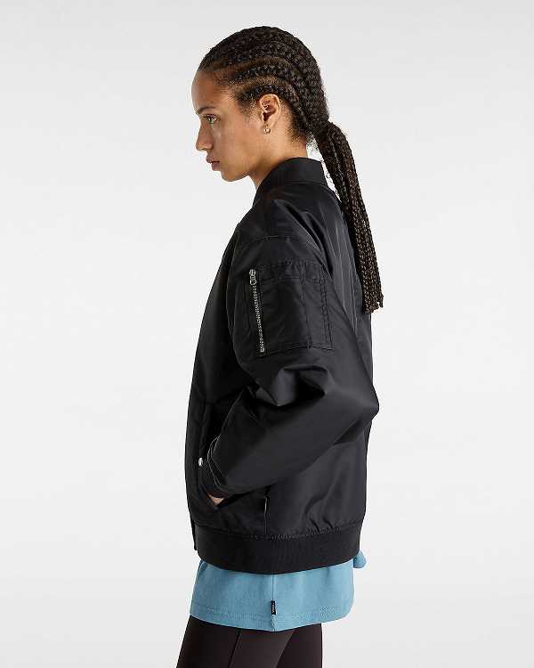 Black Women Vans Bennett Bomber Jackets Australia | VN2893504