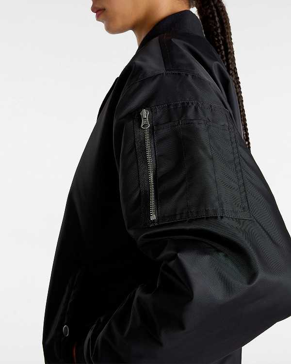 Black Women Vans Bennett Bomber Jackets Australia | VN2893504