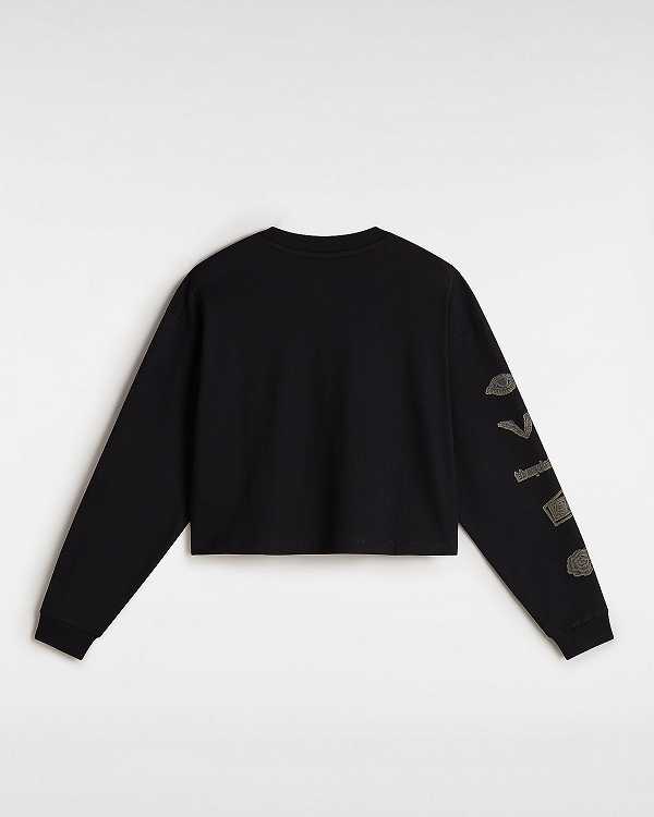 Black Women Vans Breaker Long Sleeve T Shirts Australia | VN4705291