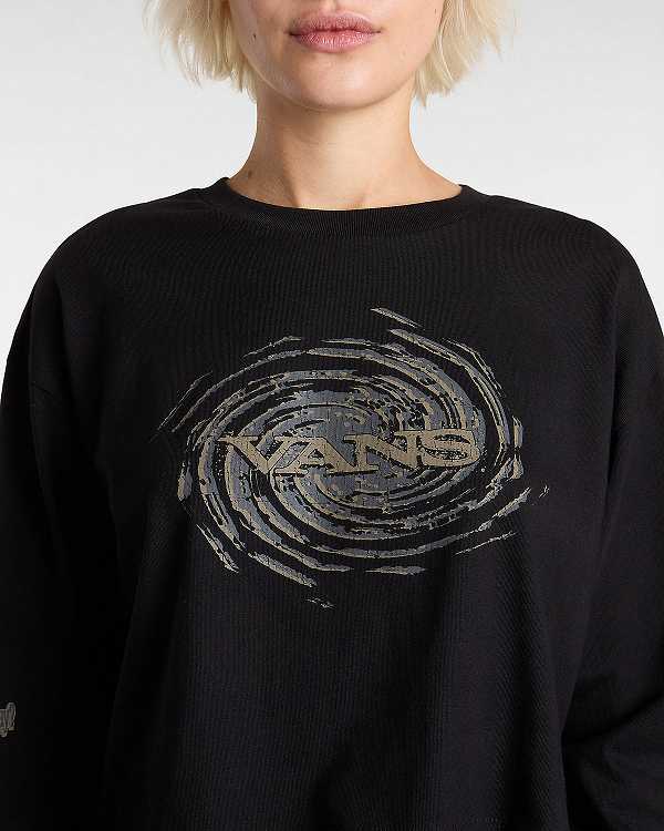 Black Women Vans Breaker Long Sleeve T Shirts Australia | VN4705291