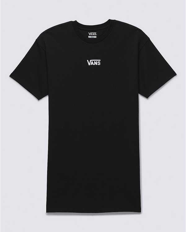 Black Women Vans Center Vee Tee Dress Australia | VN2910368