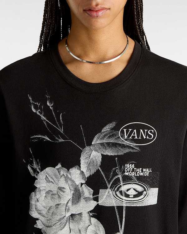 Black Women Vans Damask Long Sleeve T Shirts Australia | VN5027638