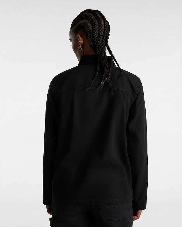 Black Women Vans Drill Chore Jacket Australia | VN4719802