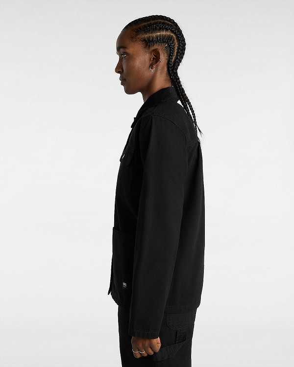 Black Women Vans Drill Chore Jacket Australia | VN4719802