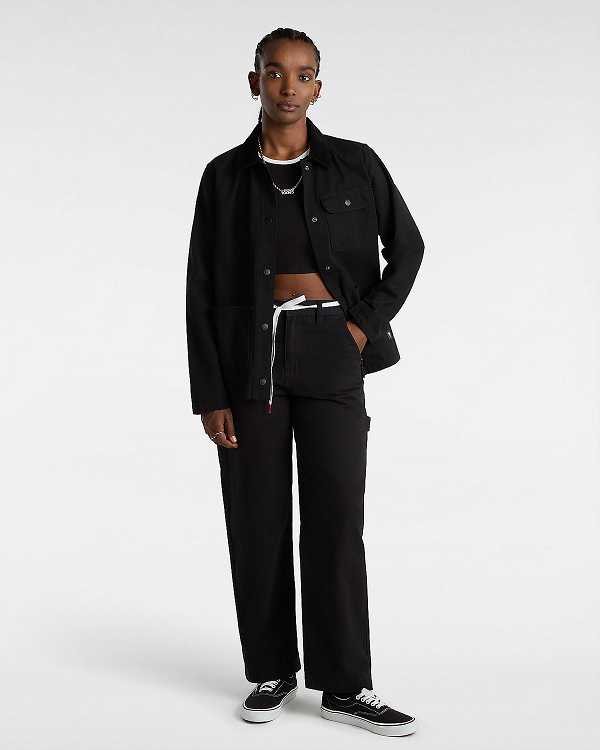 Black Women Vans Drill Chore Jacket Australia | VN4719802