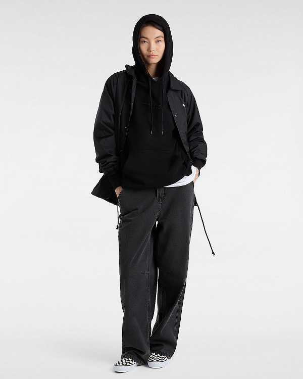 Black Women Vans Essential Relaxed Hoodie Australia | VN2896351