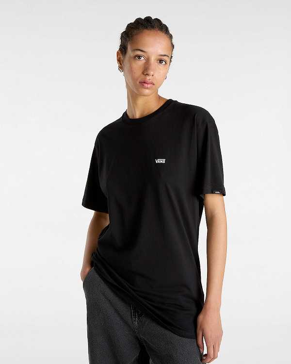 Black Women Vans Left Chest Logo T Shirts Australia | VN3052694