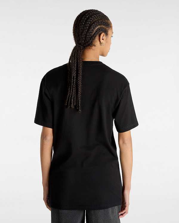 Black Women Vans Left Chest Logo T Shirts Australia | VN3052694