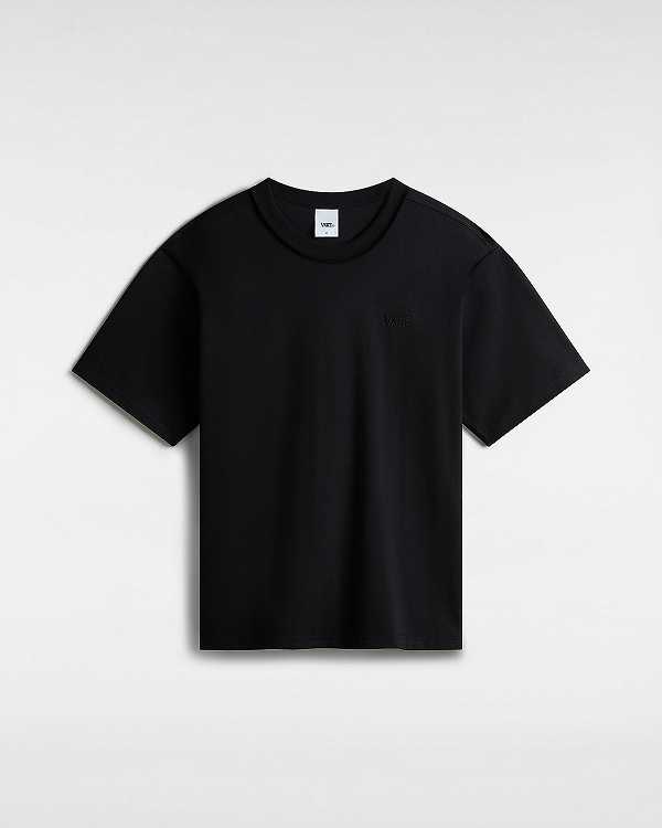 Black Women Vans Premium Logo T Shirts Australia | VN9581460