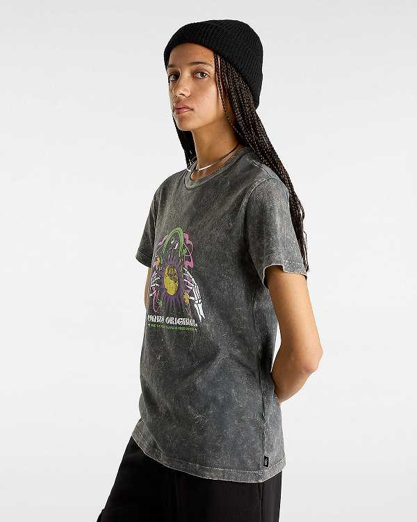 Black Women Vans Unibalance Boyfriend Fit T Shirts Australia | VN2468750