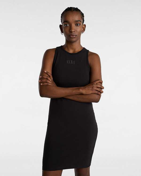 Black Women Vans Varsity Tank Dress Australia | VN6489753