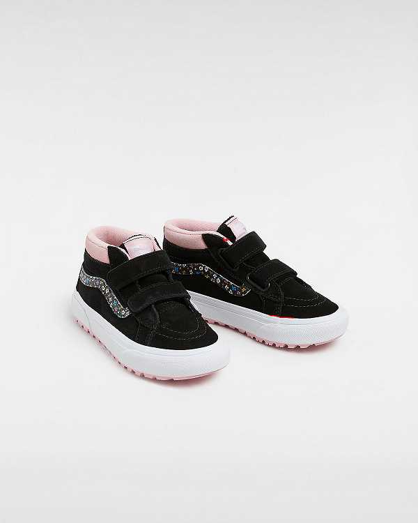 Black / Pink Kids' Vans MTE Sk8-Mid Reissue Hook and Loop (4-8 years) Sneakers Australia | VN3207985