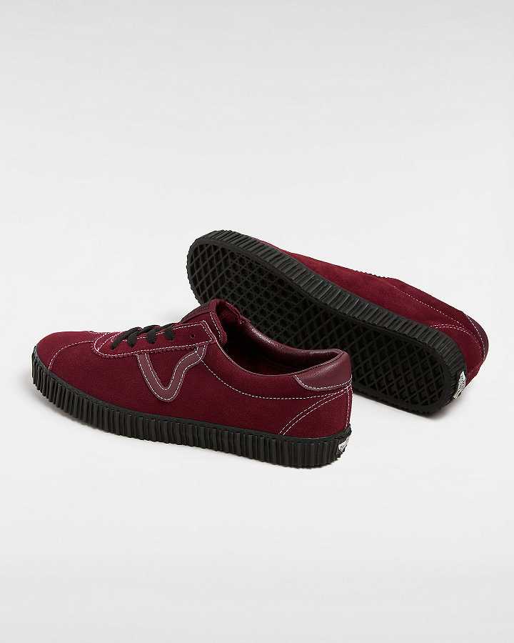 Black / Red Women Vans Sport Low Creeper Suede Sneakers Australia | VN1706529