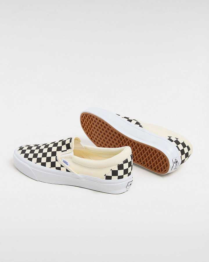 Black / White Men Vans Premium 98 Slip On Shoes Australia | VN5126397