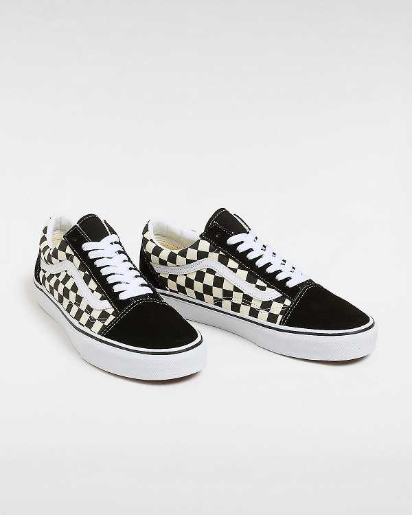 Black / White Men Vans Primary Check Old Skool Sneakers Australia | VN5870931