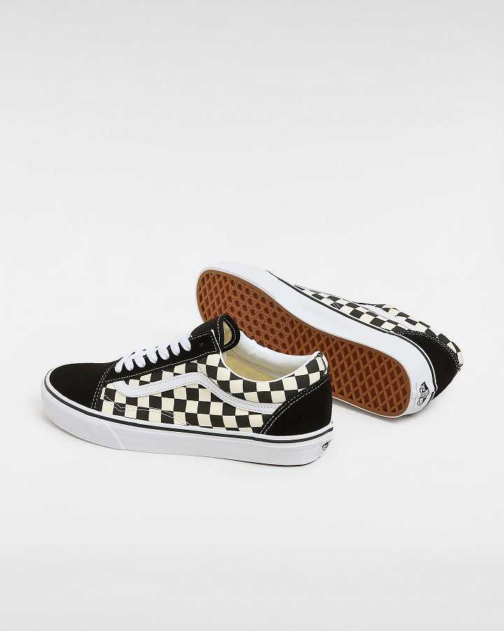 Black / White Men Vans Primary Check Old Skool Sneakers Australia | VN5870931