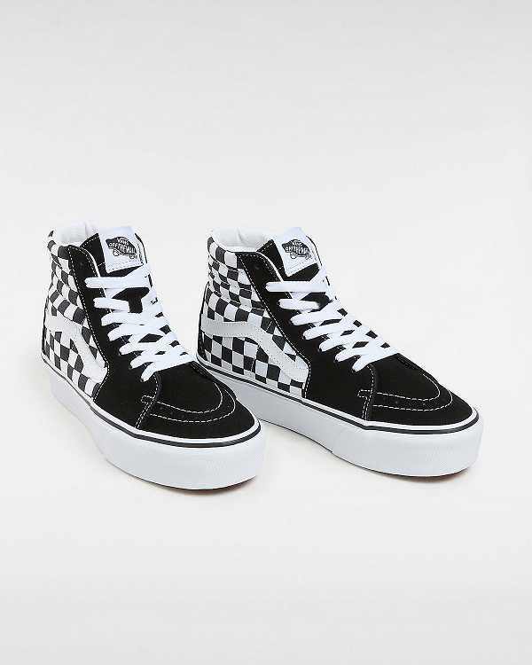 Black / White Women Vans Sk8-Hi Platform 2.0 Sneakers Australia | VN1702635