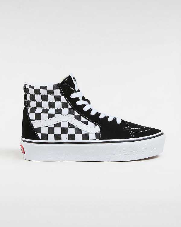 Black / White Women Vans Sk8-Hi Platform 2.0 Sneakers Australia | VN1702635