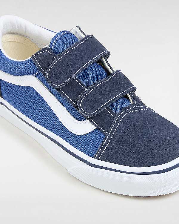 Blue Kids' Vans Old Skool Velcro (4-8 years) Sneakers Australia | VN0213958