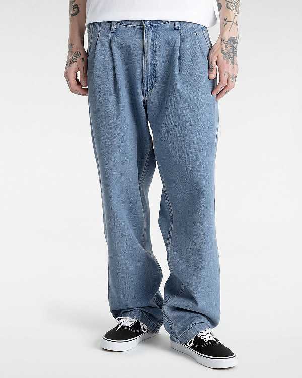 Blue Men Vans Authentic Chino Loose Tapered Pleated Pants Australia | VN3481069