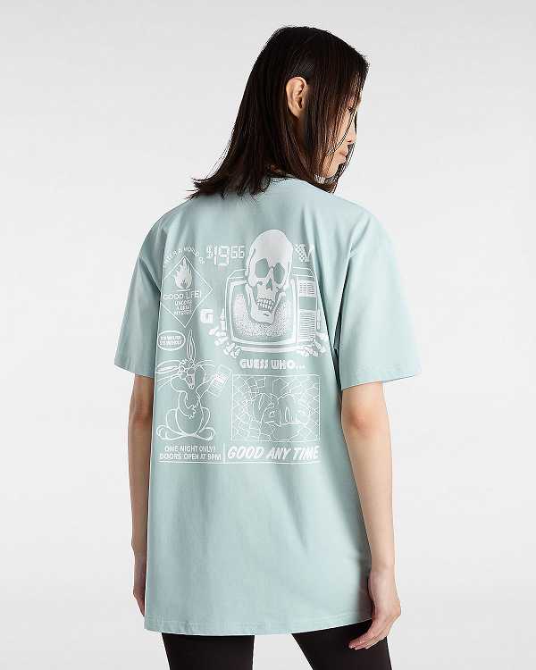 Blue Men Vans Crazy Eddy T Shirts Australia | VN3207681