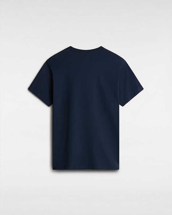 Blue Men Vans Left Chest Logo T Shirts Australia | VN7596412