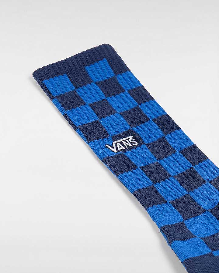 Blue Unisex Vans Checkerboard Crew (1 Pair) Socks Australia | VN6814273