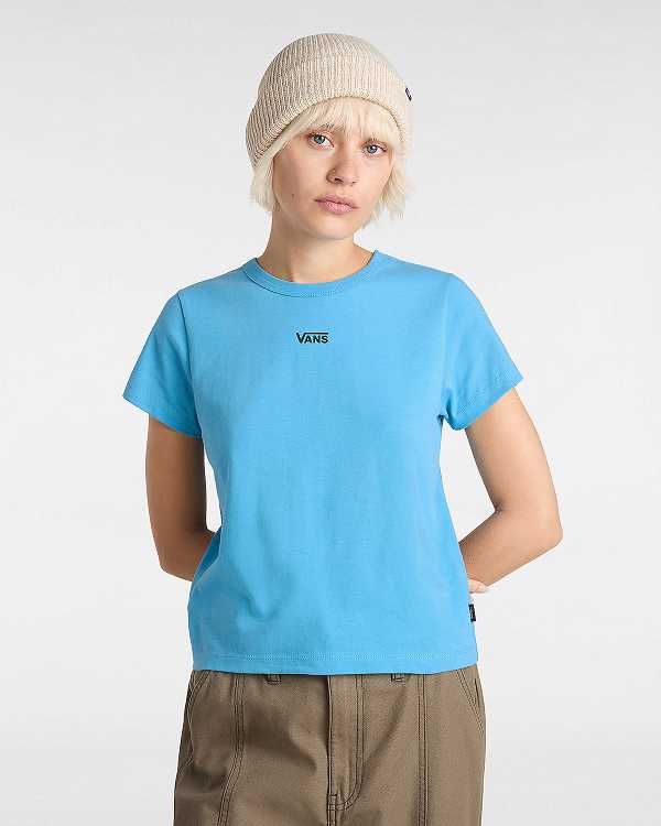 Blue Women Vans Basic mini T Shirts Australia | VN0849356