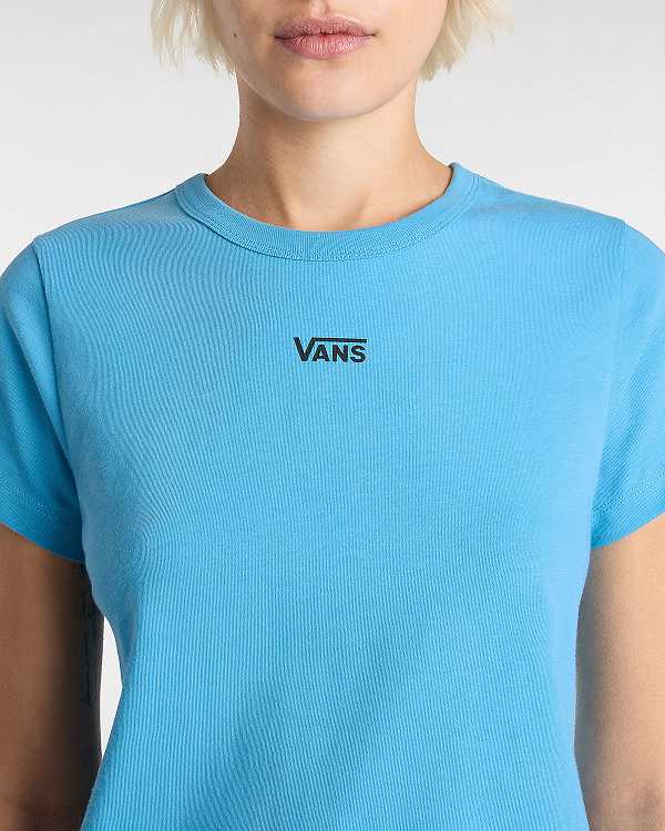 Blue Women Vans Basic mini T Shirts Australia | VN0849356